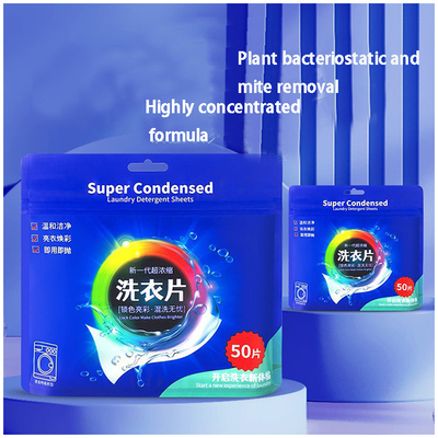 Anti Bacterial And Anti Mite Concentrated Laundry Cleaning Sheets With Clean Fragrance