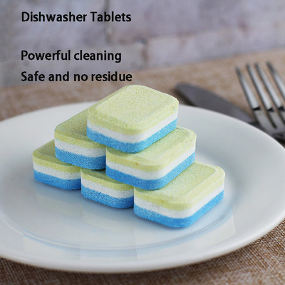 Stain Removal Dishwasher Tablets Biodegradable Solid Form for Hard Water Cleaning