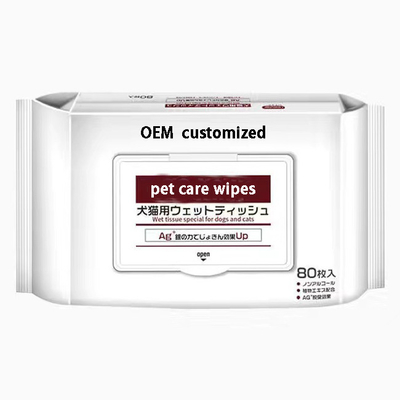 White Body Wet Wipes For Cats And Dogs Deodorizing And Antibacterial Foot Wipes