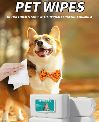 Pet Dog And Cat Wipes Disposable No Wash Cleaning / Cleansing Wipes For Cats