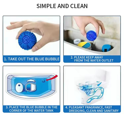 Automatic Blue Natural Toilet Bowl Cleaner Tablets With Bleach