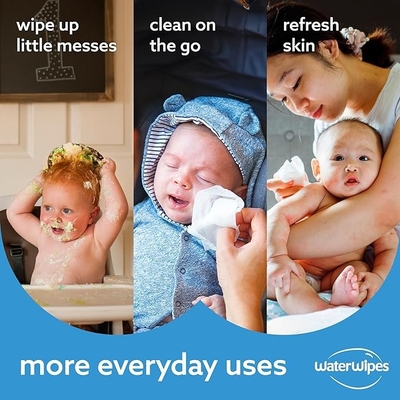Disposable Wet Wipes For Baby Hands And Mouth , 80 Pumps Nonwoven Wet Wipes Enlarged And Thickened