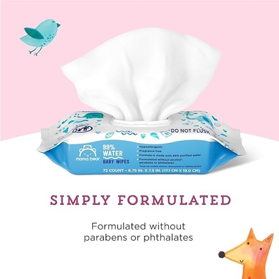 Water Based Baby Unscented Wet Wipes Soft Skin Friendly Customized 140*180MM