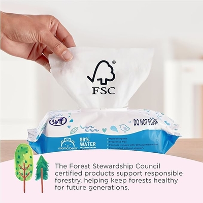 Water Based Baby Unscented Wet Wipes Soft Skin Friendly Customized 140*180MM