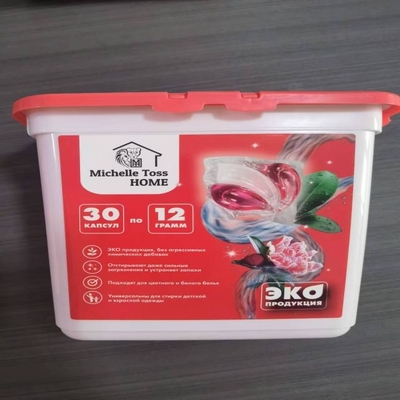 12g Red Pomegranate Scented Washing Machine Laundry Detergent Pods Plastic Box Package