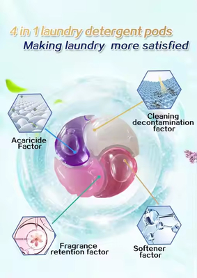 4 In 1 Laundry Capsules Washing Pod Liquid Gel Laundry Detergent Pods Fruity Fragrance For Fresh Apparel