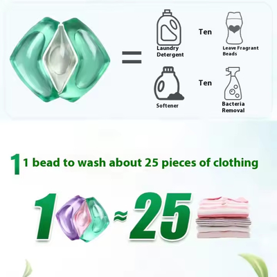 Large 25g Laundry Fragrance Beads Three-Chamber OEM/ODM Detergent Pods For Apparel Gel Shape