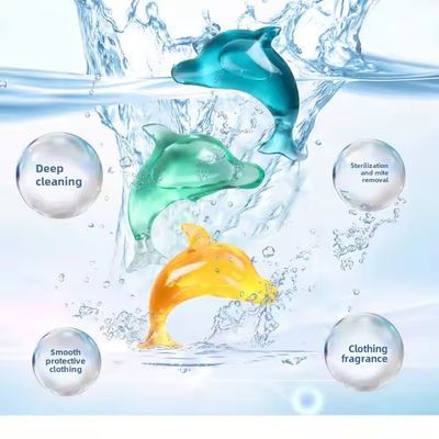 8g Dolphin-Shaped Concentrated Laundry Detergent Capsules Pods Green Fresh Forest Fragrance For Apparel 's