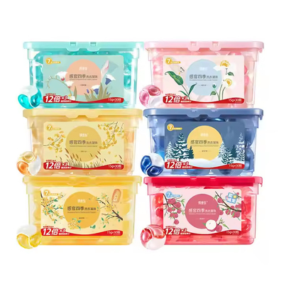 3-Chamber 15g Concentrate Laundry Detergent Capsules Floral Fragrance Laundry Detergent Pods For Eco-Friendly Cleaning