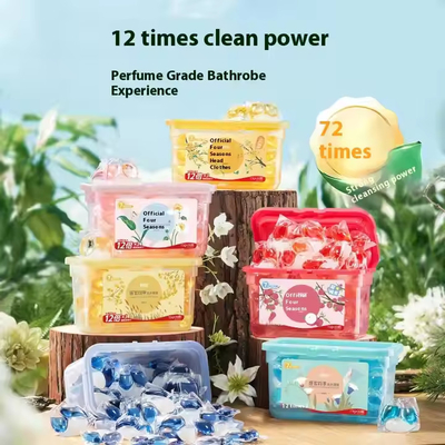 3-Chamber 15g Concentrate Laundry Detergent Capsules Floral Fragrance Laundry Detergent Pods For Eco-Friendly Cleaning