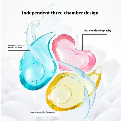 Customized Eco-Friendly Three-Chamber Three-In-One Scented Laundry Detergent Pods For Stock