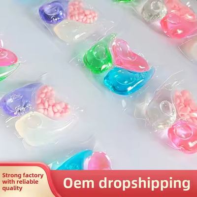 Customized Eco-Friendly Three-Chamber Three-In-One Scented Laundry Detergent Pods For Stock