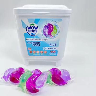 Eco-Friendly Water Soluble Laundry Detergent Pods for Apparel Gel-Shaped Washing Capsules