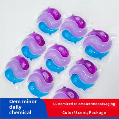 3-in-1 Apparel Laundry Detergent Capsules Liquid 10g/pcs 3 Color Variations For Effective Cleaning