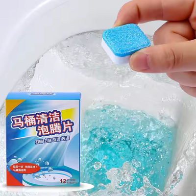 12 Tablets/Box Disposable Toilet Cleaning Effervescent Tablets Solid Fragrance Removes Odor Toilet Cleaning Tablets