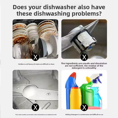 OEM Customizable Three-in-One Solid Low-Temperature Effective Powerful Decontamination Eco-Friendly Dishwasher Tablets