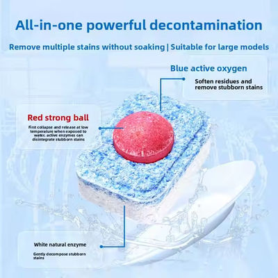 OEM Customizable Three-in-One Solid Low-Temperature Effective Powerful Decontamination Eco-Friendly Dishwasher Tablets