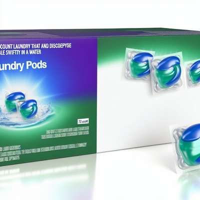 72 Count Laundry Pods Easy To and Dissolves In Water