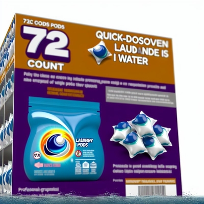 72 Count Laundry Pods Easy To and Dissolves In Water