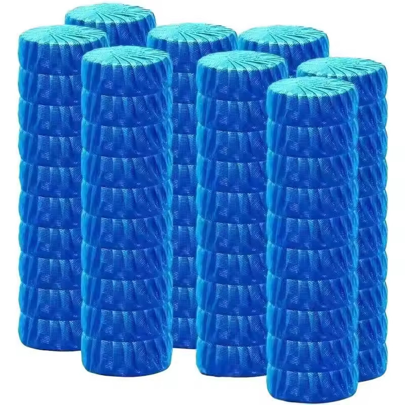OEM Long Lasting Cistern Toilet Cleaning Tablet Deodorizer Bleach Cleaning Effervescent Blue Toilet Bowl Cleaner Tablets