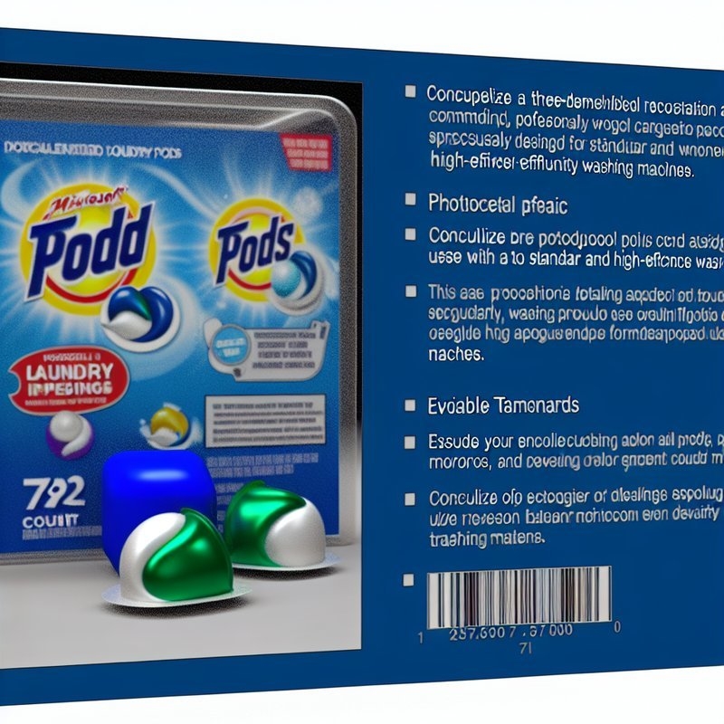 Safe for Fabrics Laundry Pods 72 Count Package Size For in Standard and HE Washing Machines